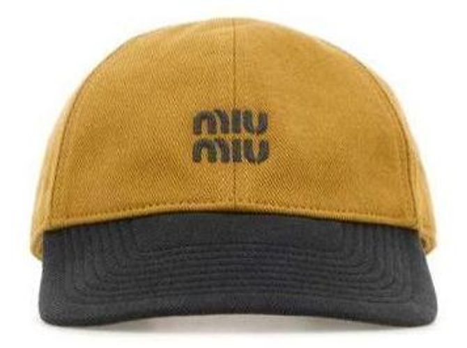 Miu Miu Boné de beisebol de algodão Marrom