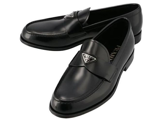 Prada Mocassini in pelle spazzolata Nero