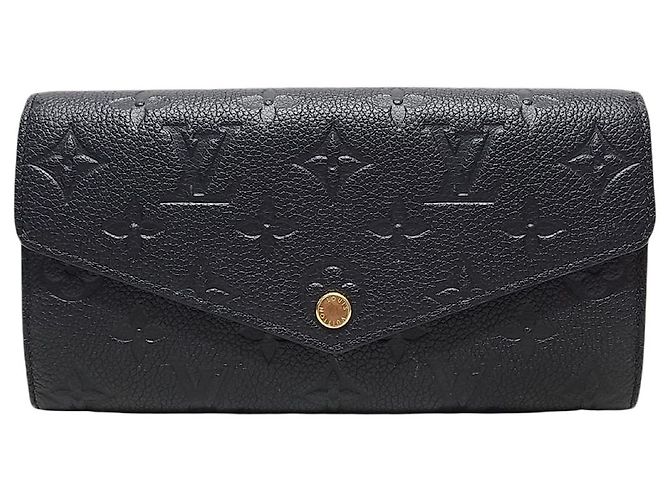 Louis Vuitton Black Monogram Empreinte Sarah Wallet Long Wallet