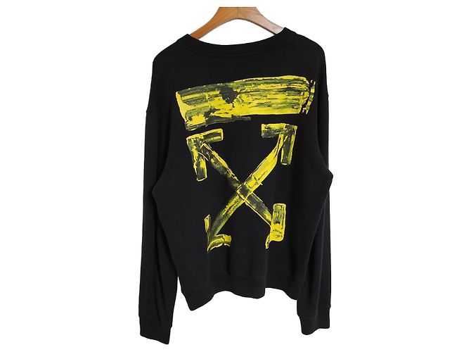 Off White Schwarzer Acryl-Sweatshirt mit Pfeil-Motiv
