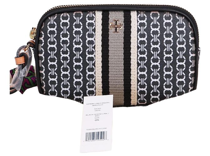 Tory Burch Sac pochette Gemini avec dragonne dorée, pochette inutilisée Multicolore