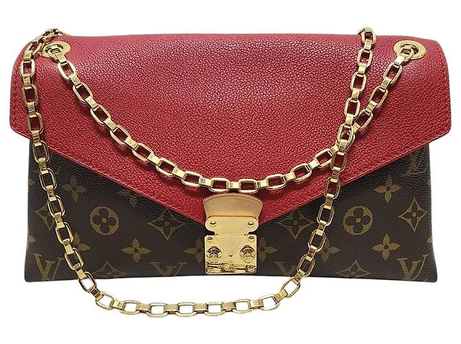 Louis Vuitton Sac à bandoulière Palace Chain en toile Monogram rouge