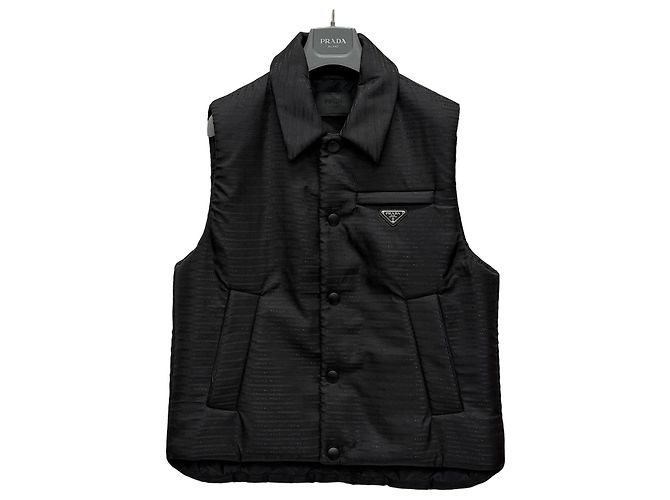 Prada Triangle Logo Pattern Nylon Padded Vest Multiple colors