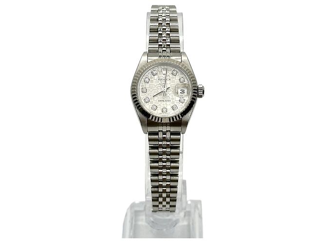 Rolex Datejust Aço Visor Computer Ten-Point Diamond Branco