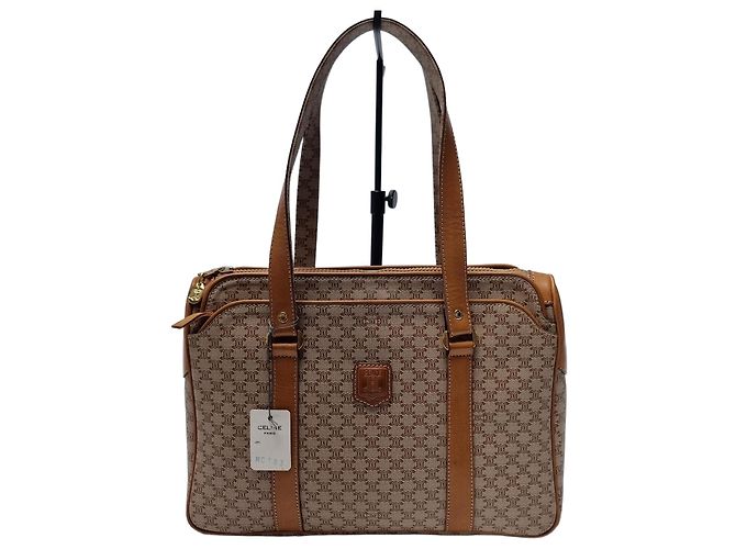 Céline Bolsa de Ombro Macadam Trionf Bege Marrom