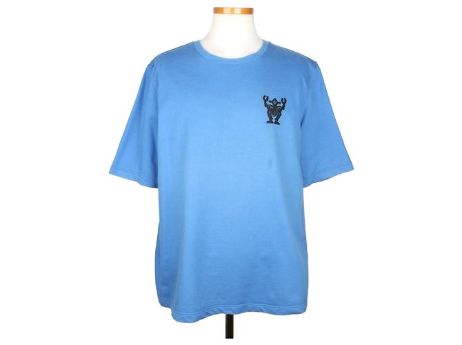 Hermès Camiseta de manga curta com patch Robot Azul