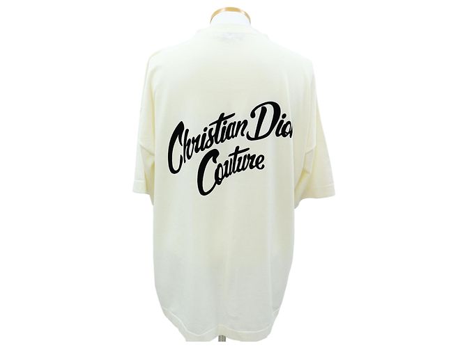 Dior Camiseta de jersey de algodão e seda ecru Branco