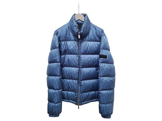 Oblique Dior Giacca imbottita con motivo obliquo blu
