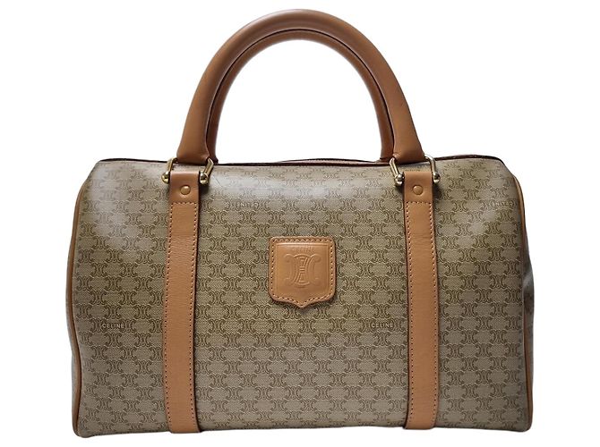Céline Bolsa Tote Triomphe Macadam Marrom