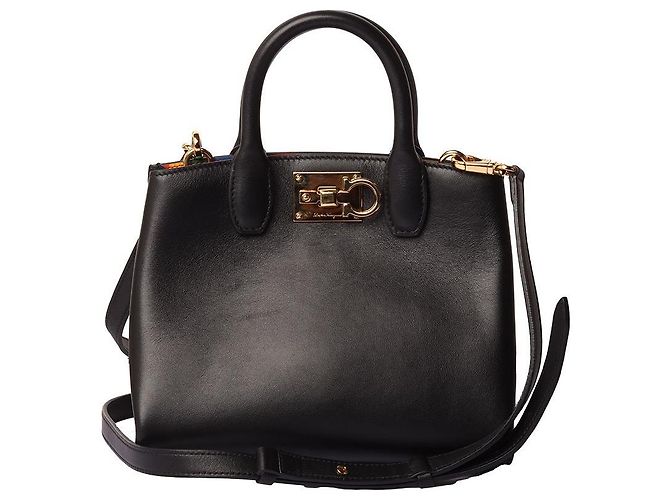 Salvatore Ferragamo Mini bolso Rainbow Studio Box Bag Negro