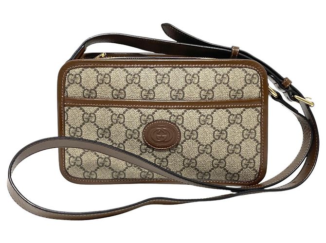 Gucci Mini bolsa de ombro e bolsa crossbody entrelaçada Marrom