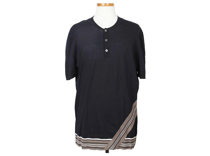 Hermès Maille à manches courtes bleu marine