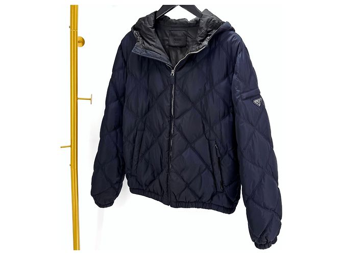 Prada Quilted Padding Jacket Navy Blue 