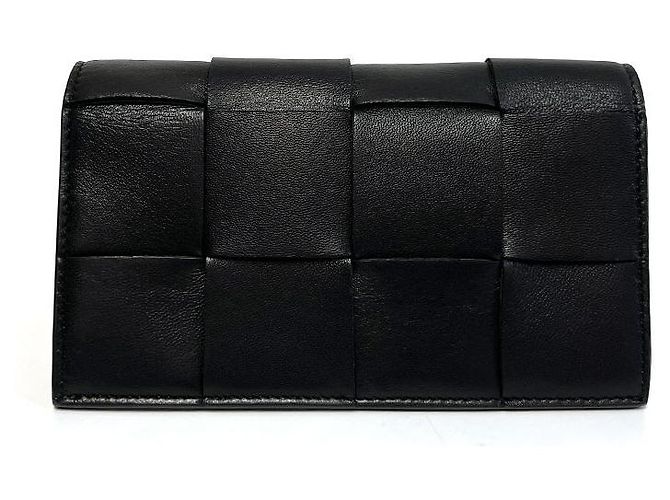 Bottega Veneta Black Long Wallet Pouch