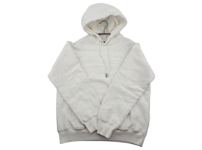 Dior Sudadera con capucha de jacquard de rizo Oblique Blanco