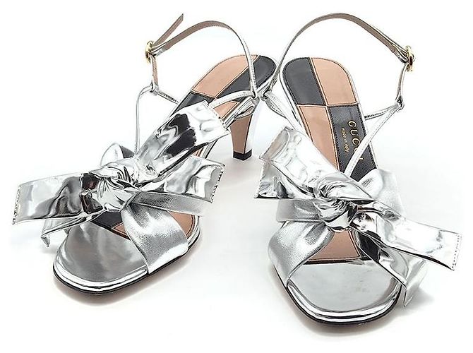 Gucci Silver Sandals Silvery