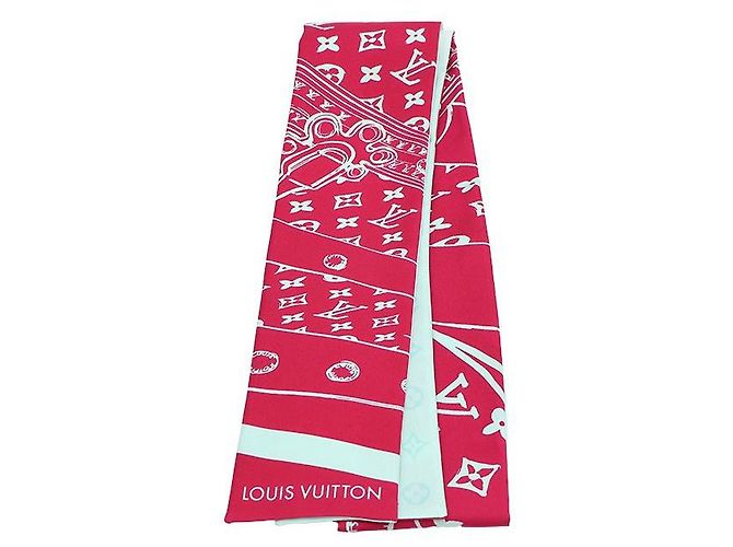 Louis Vuitton Pañuelo de seda Monogram Confidential Bandeau Azul