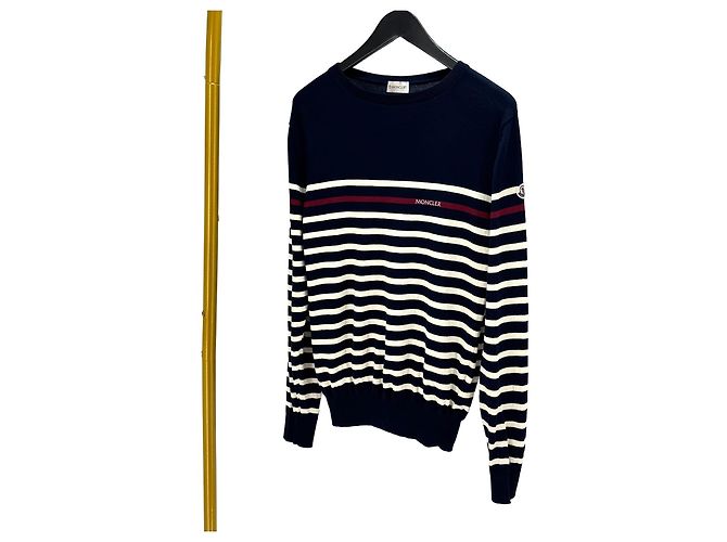 Moncler Gestreickter Strick in Navy Blau