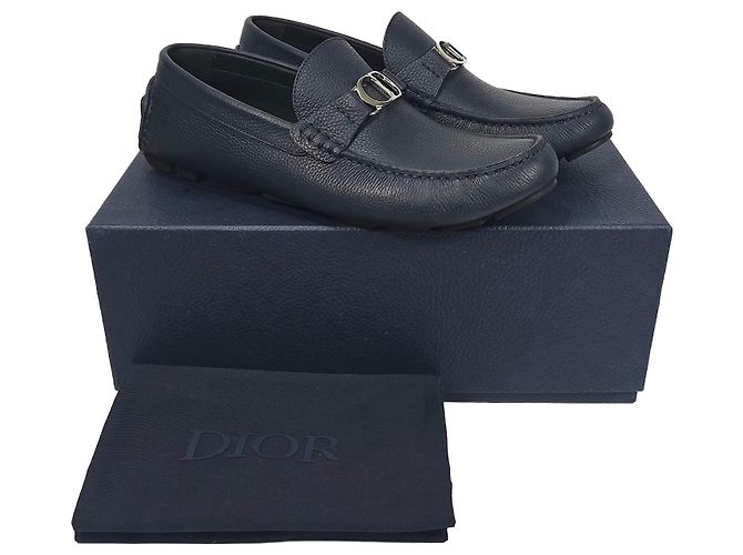 Dior Odeon CD Icon Pebble Leather Loafer Black