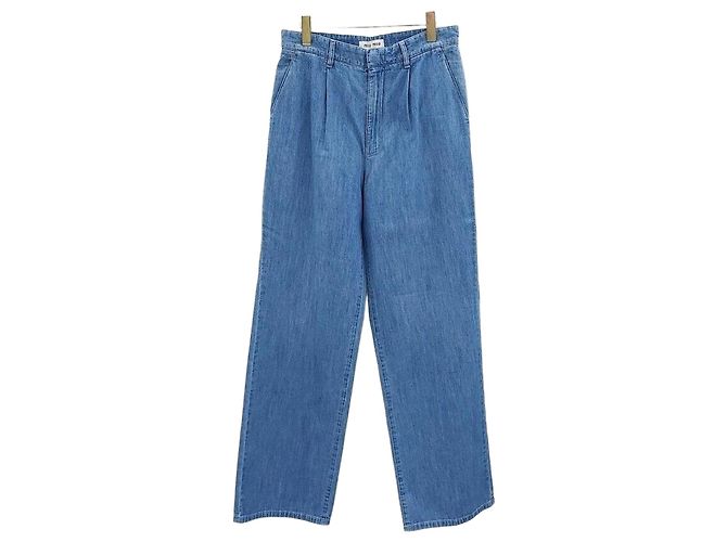 Miu Miu Pantaloni in denim chambray blu classico