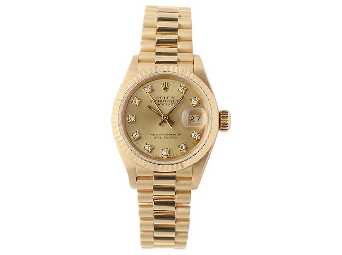 Rolex Orologio Datejust Gold Aftersetting Diamond da donna Giallo