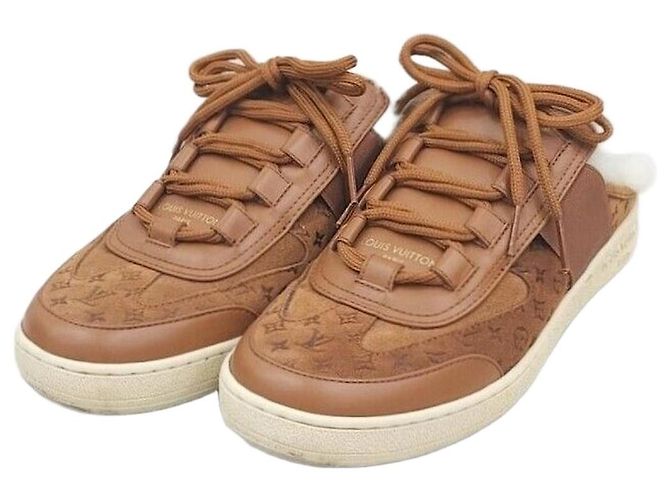 Louis Vuitton Tênis Monogram Lu com as costas abertas Multicor