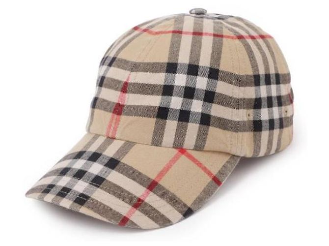 Burberry Boné de beisebol de algodão xadrez