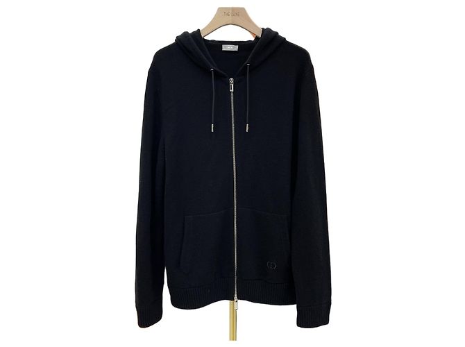 Dior Icon Zip Hoodie Knit Jacket Black XL