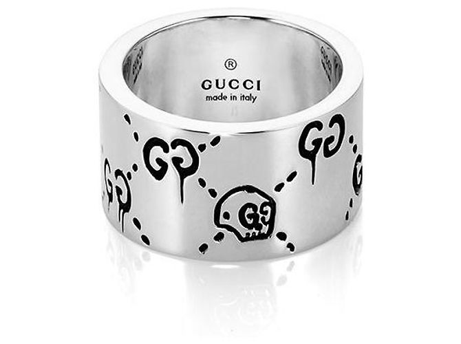 Gucci Ghost Skull Silver Ring Silvery