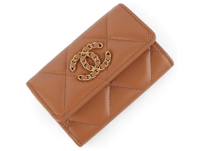 Chanel 19 Cartera de tarjetas Chanel Flap Naranja