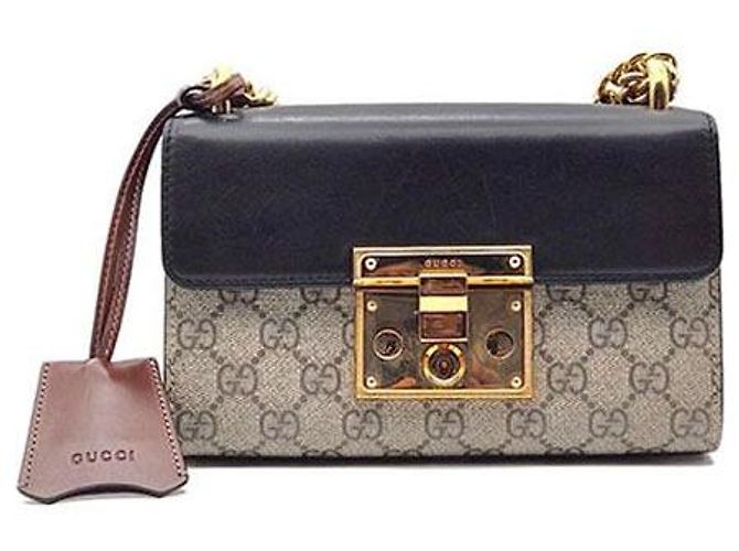 Gucci Bolsa de Ombro Supreme Padlock Small Marrom