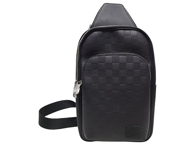 Louis Vuitton Slingback Damier Avenue en cuir noir Infinite