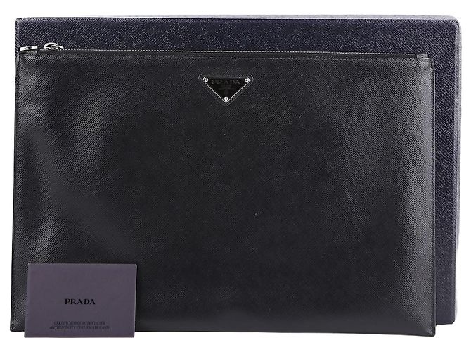 Prada Schwarze Saffiano-Lederclutch