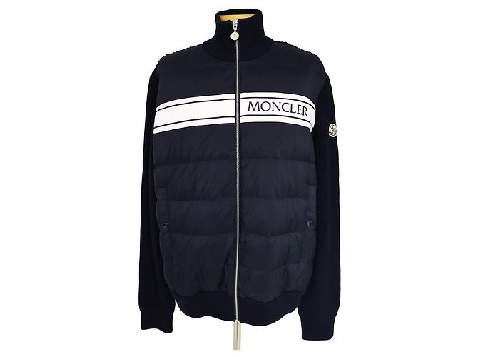 Moncler Malha Acolchoada com Zíper Preto