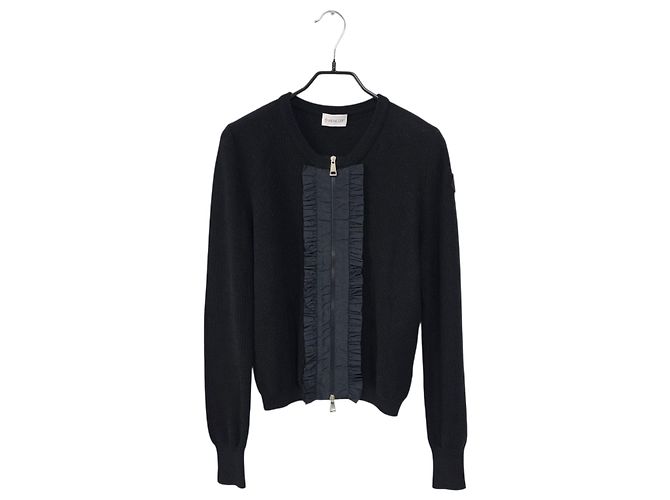 Moncler Strickjacke mit Reißverschluss für Damen Schwarz