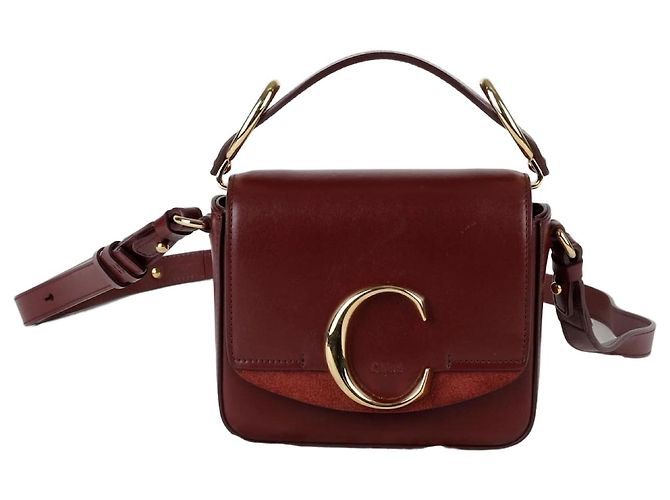 Chloé Mini bolsa tote e bolsa de ombro em couro marrom sépia