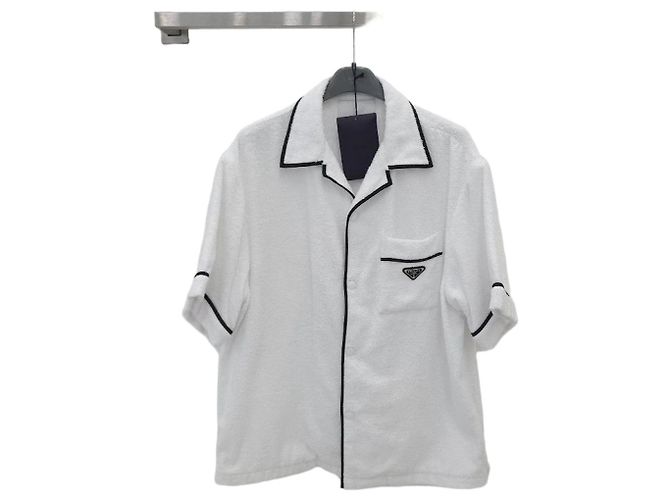 Prada Camicia Bowling in cotone Argento 