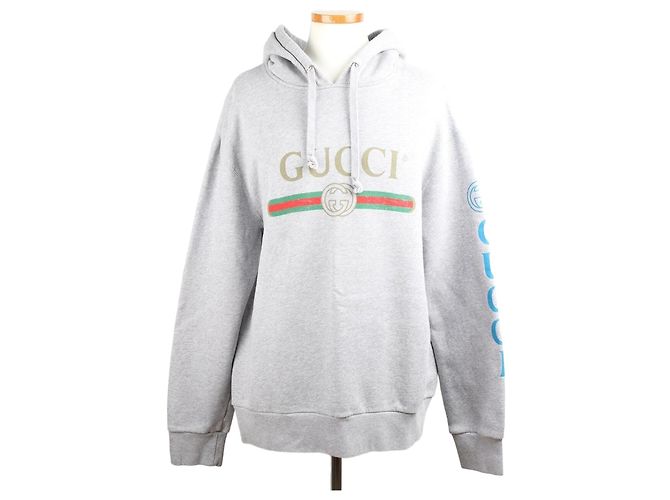 Gucci Sudadera con bordado de dragón Edición Limitada Plata
