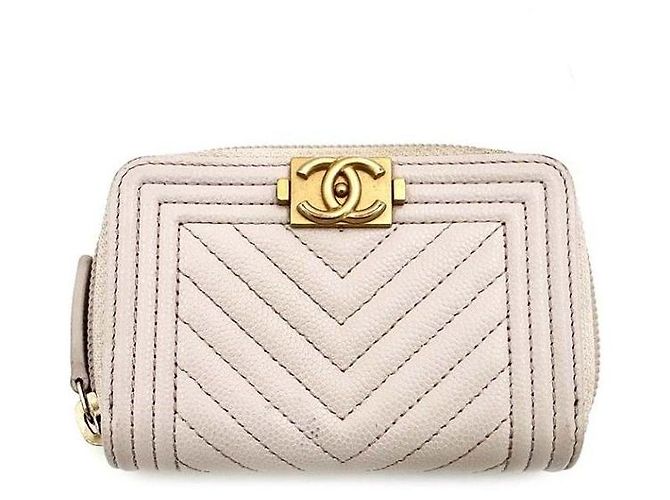 Chanel Caviar Boy Card Holder Pink