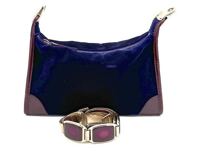 Céline Bolsa de ombro de veludo Roxo