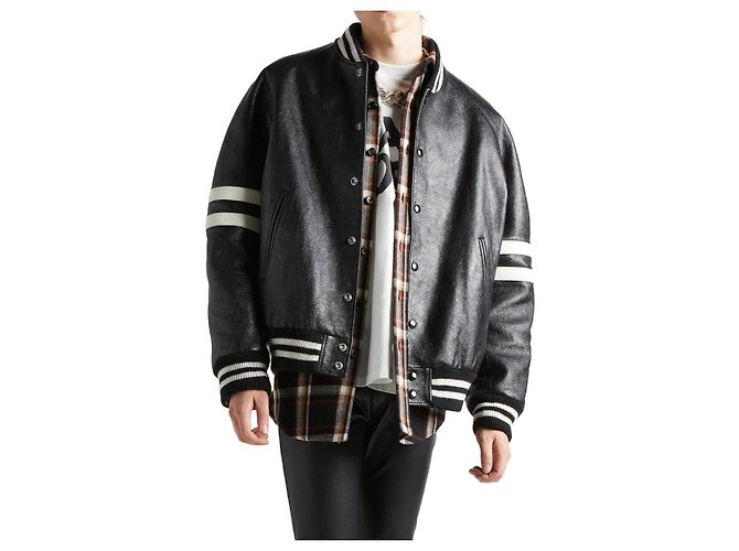 Céline Giacca Varsity Oversized in pelle di vitello Multicolore