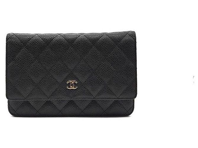 Chanel Mini borsa a tracolla WOC in caviar Nero