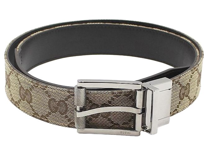 Gucci Reversibler Jacquard-Gürtel Braun