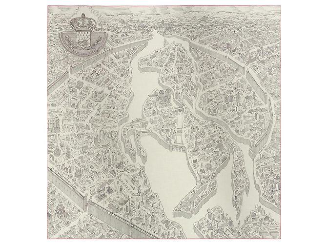 Hermès Sciarpa Cavalier Bianco 