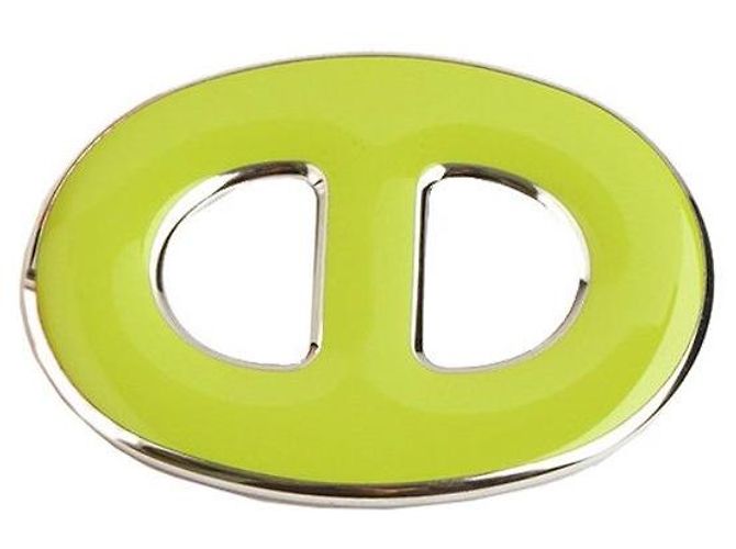 Ring Hermès Anello per sciarpa Chandale Silver-Black Yellow-Green Verde