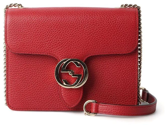 Padlock Gucci Bolsa transversal de corrente entrelaçada Vermelho