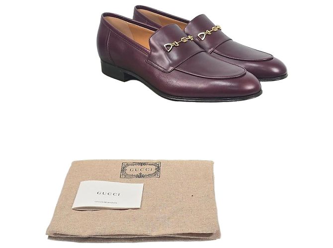Gucci Mocassin en cuir avec mors Rouge