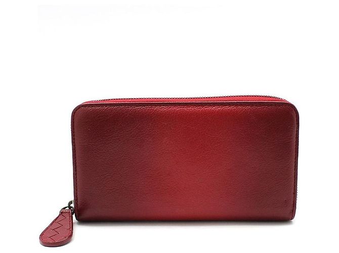 Bottega Veneta Red Gradient Zip Around Long Wallet