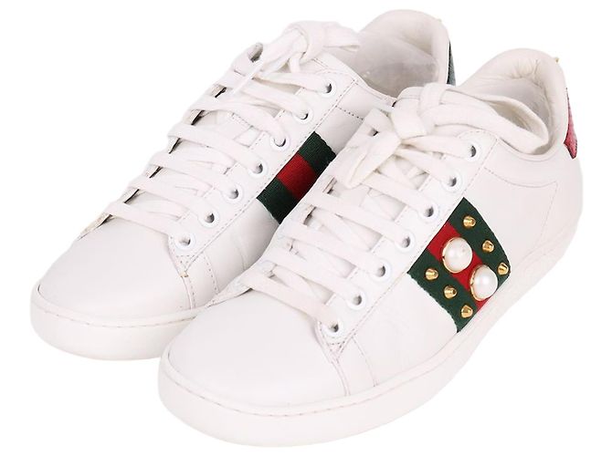 Gucci Sneakers Pearl Stud Ace da donna Bianco