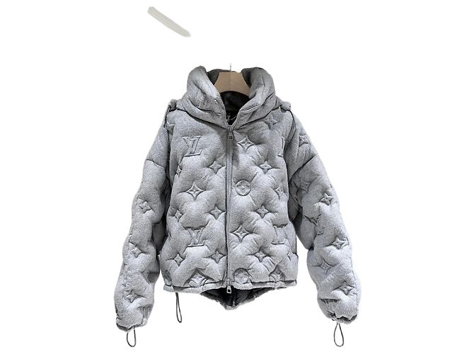 Louis Vuitton Giacca Puffer con Cappuccio Monogramma Marrone